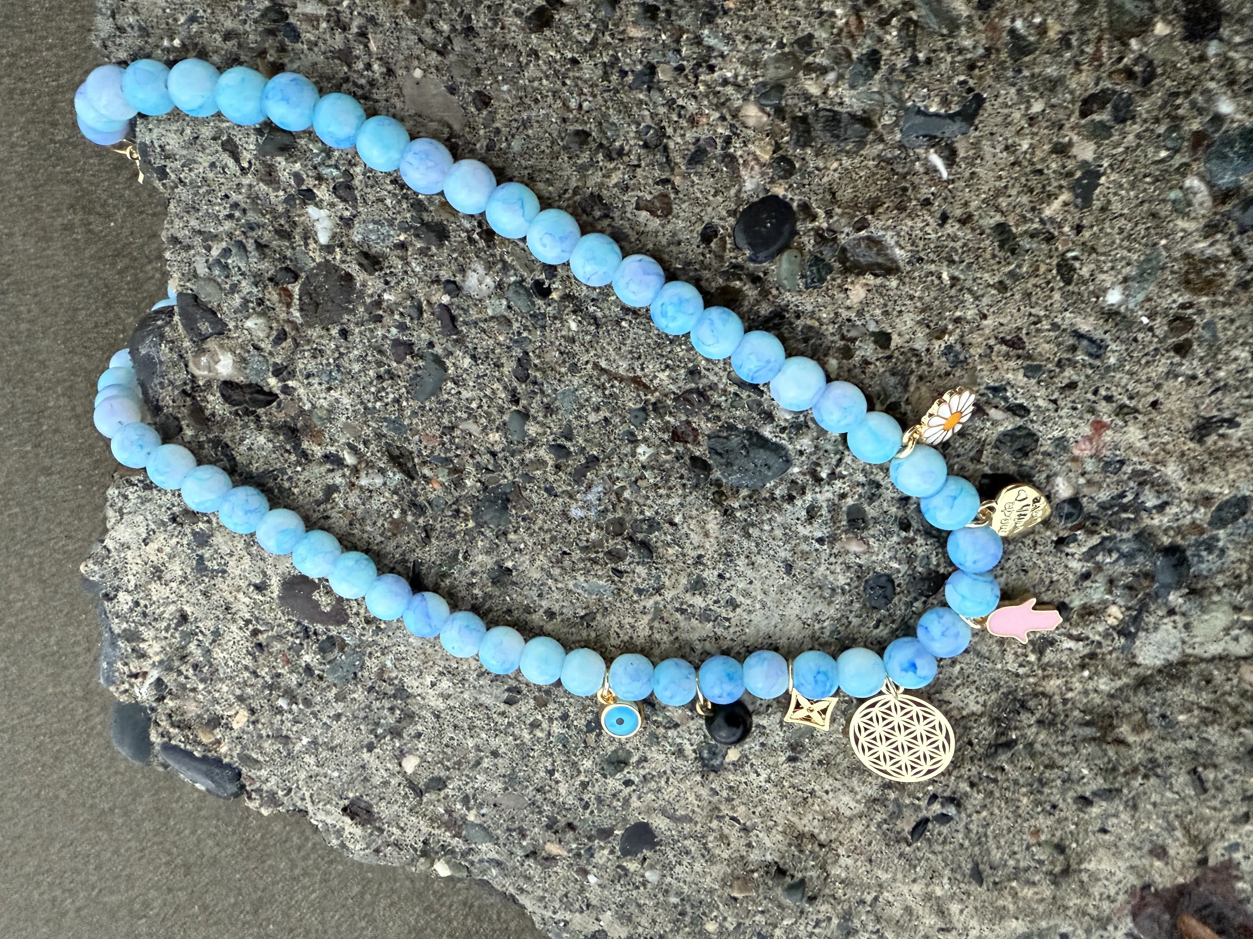 Mavi Boncuk Charmlı Kolye 