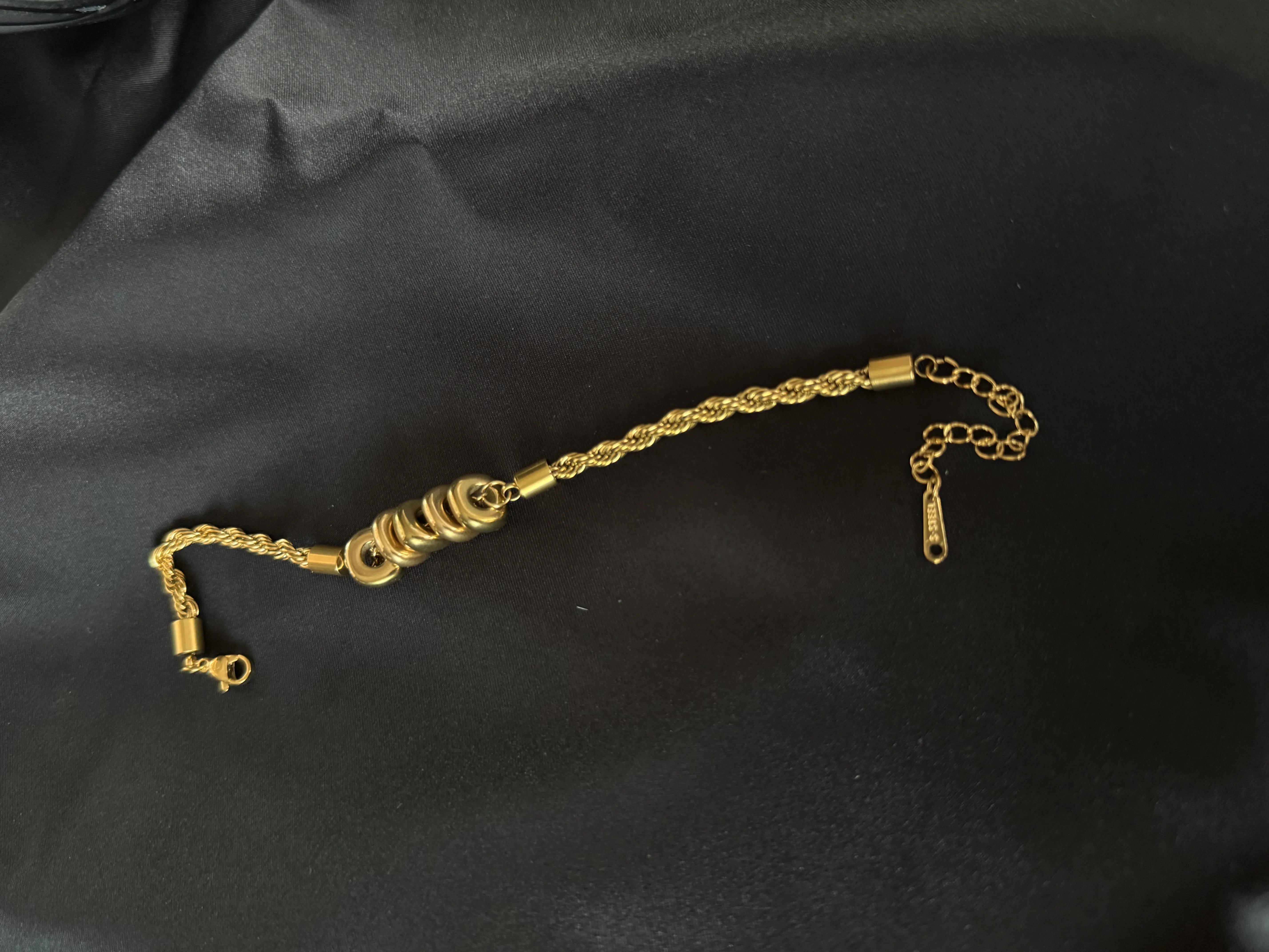 Altın Dalgalar Çelik Bileklik 