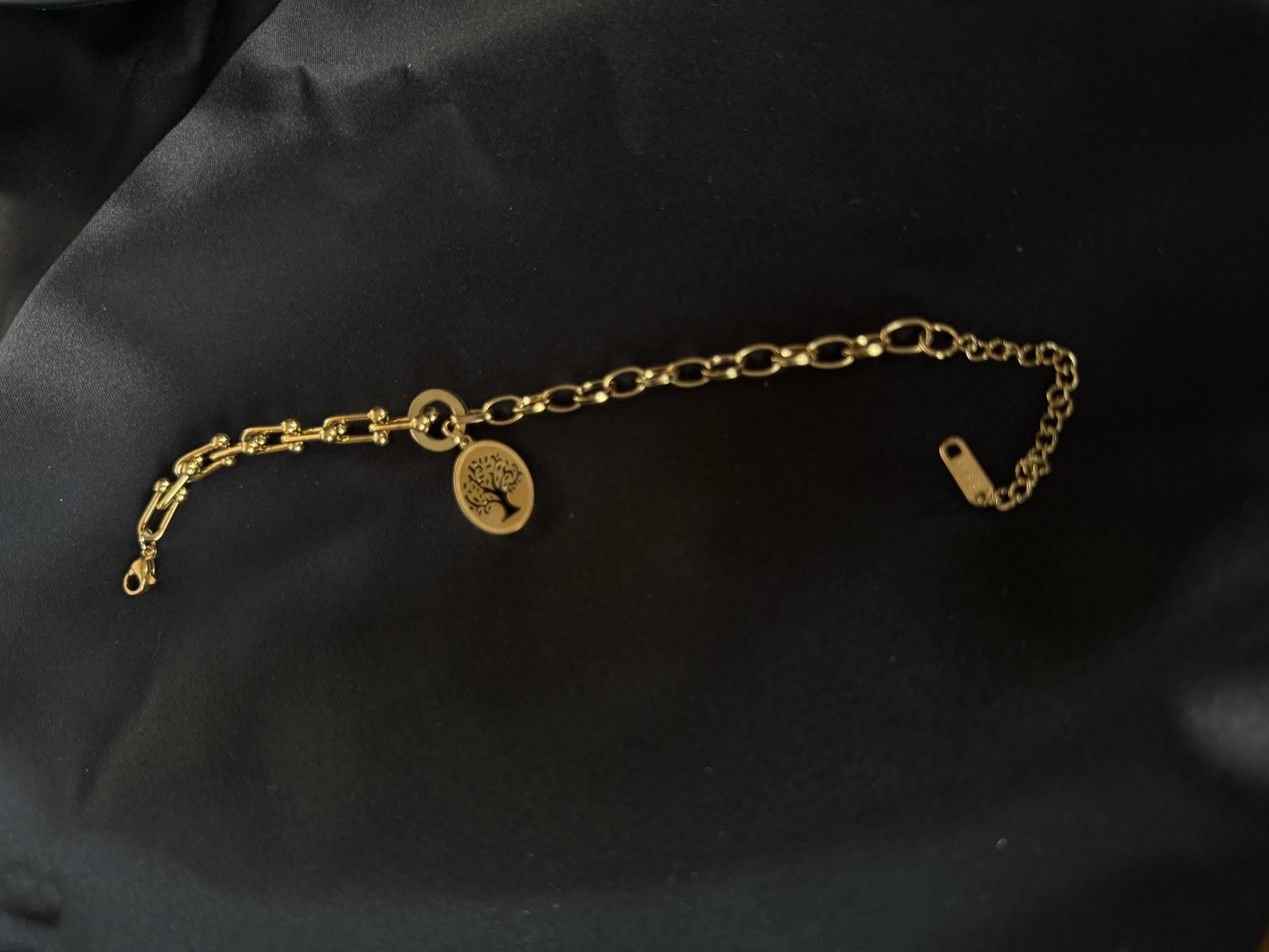 Çelik Gold Hayat Ağacı Bileklik 