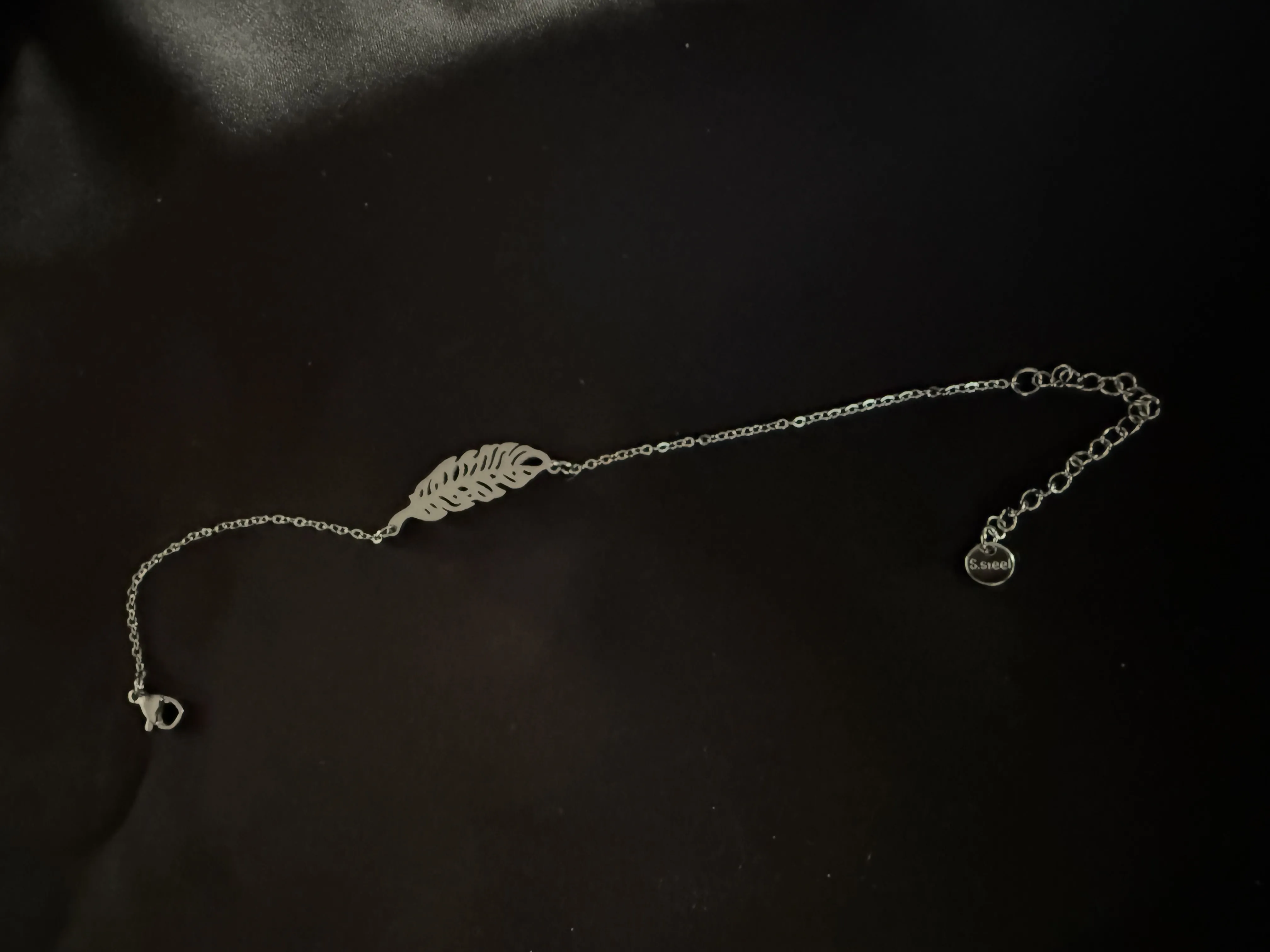 Kuş Tüyü Silver Çelik Bileklik 