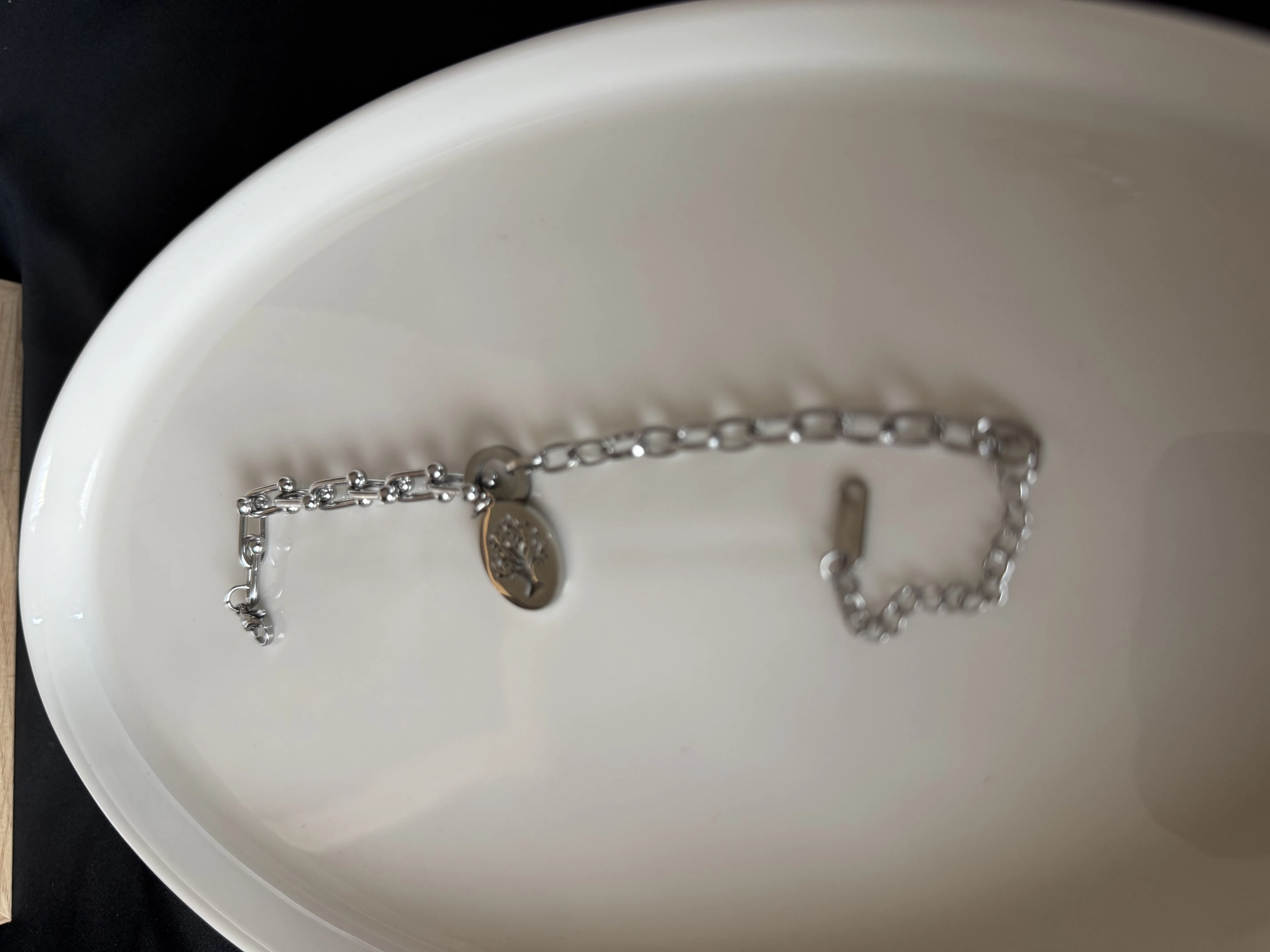 Silver Yonca Detaylı Çelik Bileklik